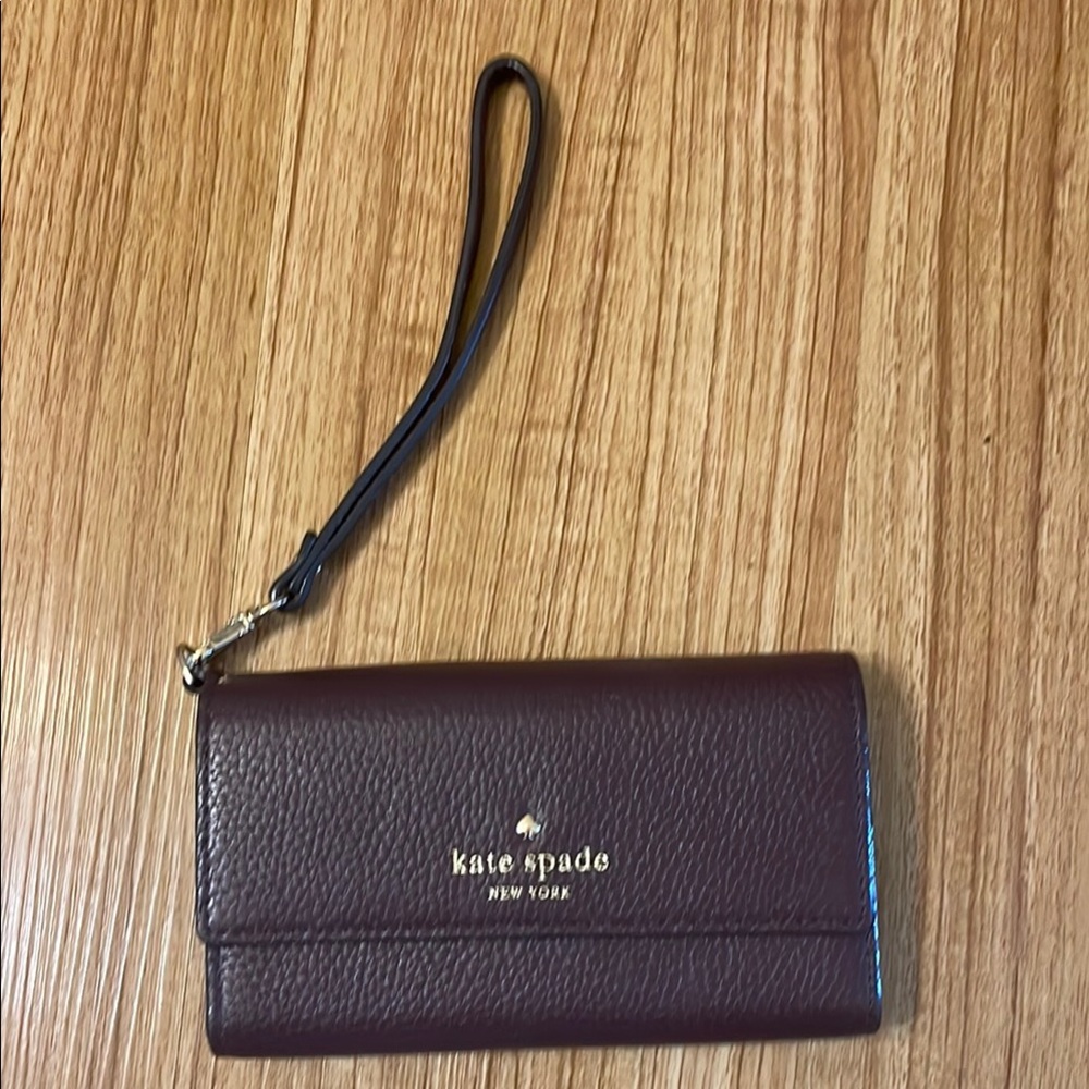Kate Spade Chocolate Leather Wristlet